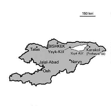 [Country map of Kyrgyzstan]